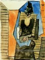 Femme assise au chapeau plat 1945 Cubisme